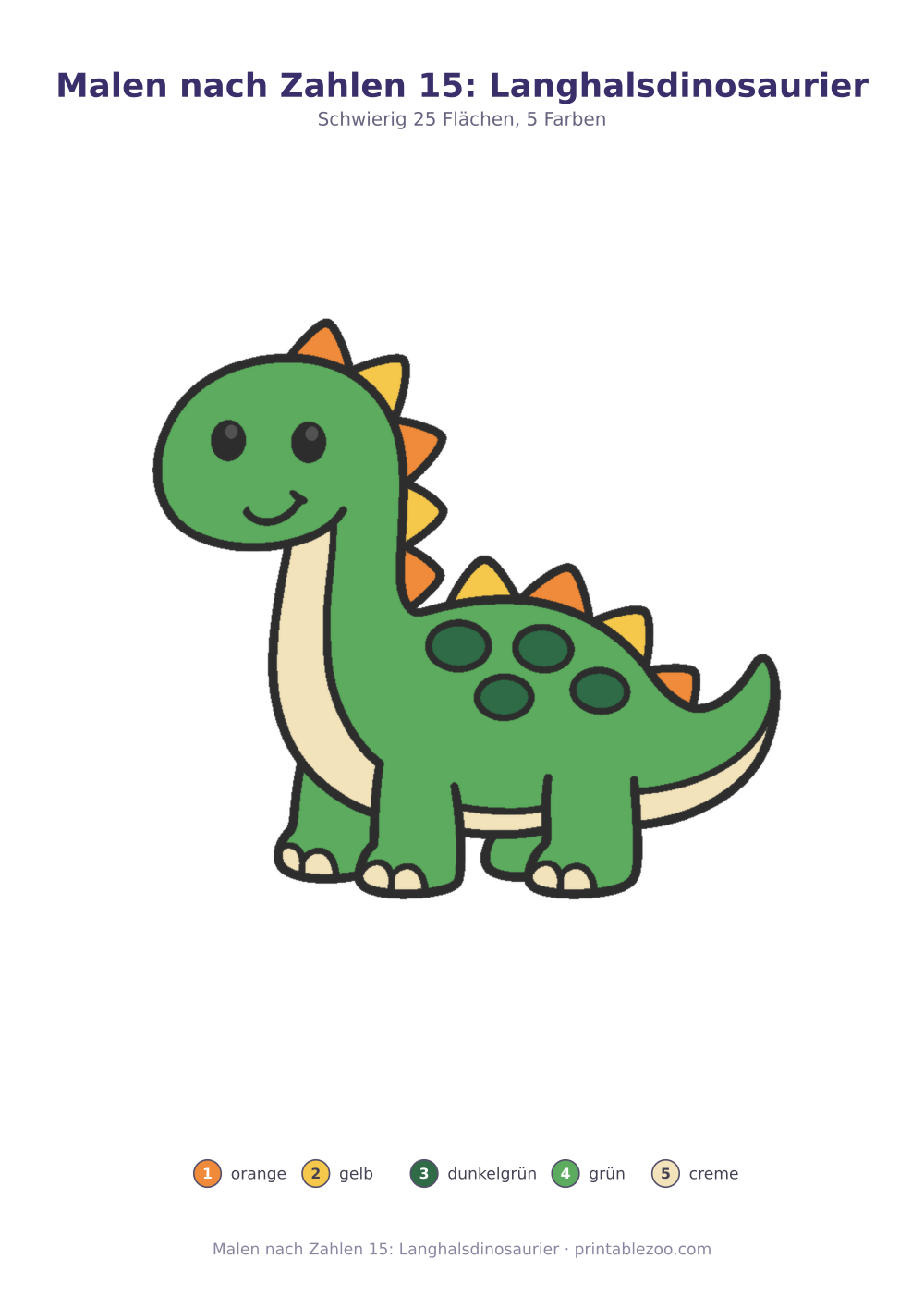 Malen nach Zahlen 15: Langhalsdinosaurier als druckfertige Vorschau, Katalognummer 274403