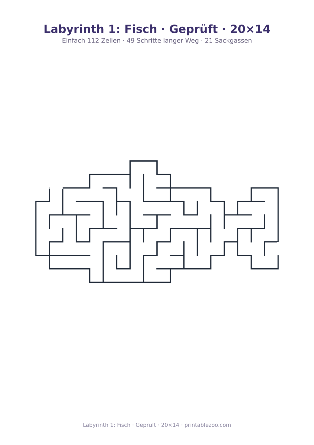 Labyrinth 1: Fisch · Geprüft · 20×14 als druckfertige Vorschau, Katalognummer 154101