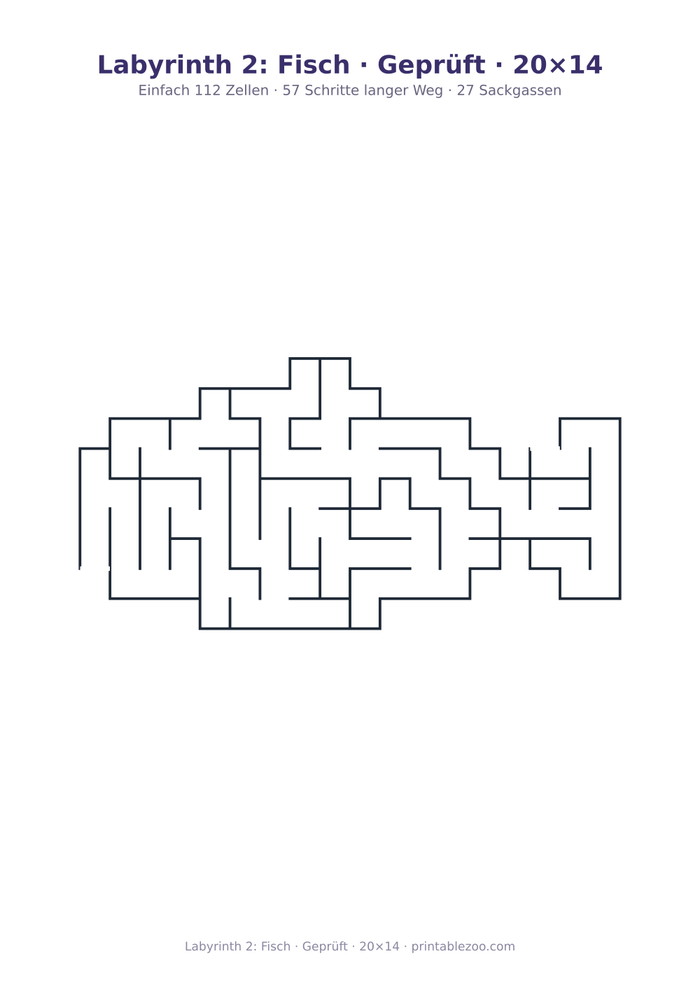 Labyrinth 2: Fisch · Geprüft · 20×14 als druckfertige Vorschau, Katalognummer 154102