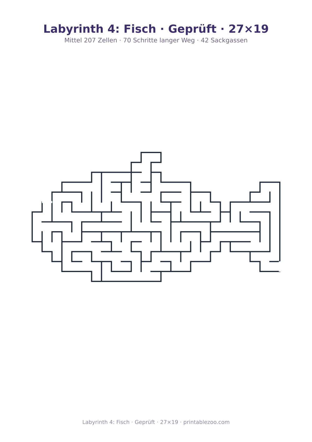 Labyrinth 4: Fisch · Geprüft · 27×19 als druckfertige Vorschau, Katalognummer 154112