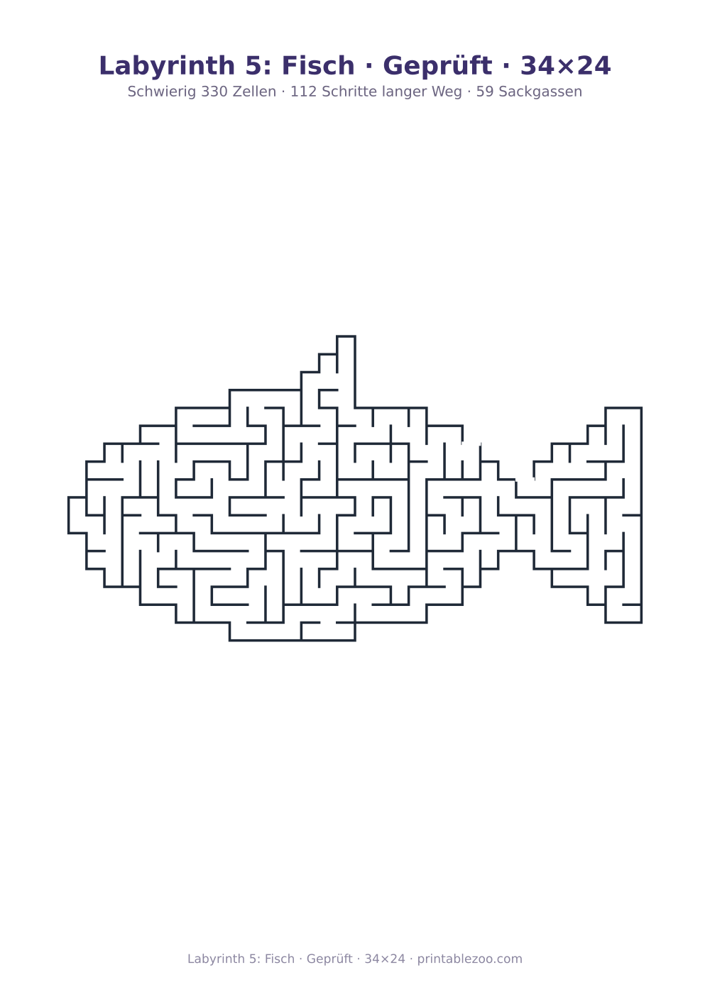 Labyrinth 5: Fisch · Geprüft · 34×24 als druckfertige Vorschau, Katalognummer 154121