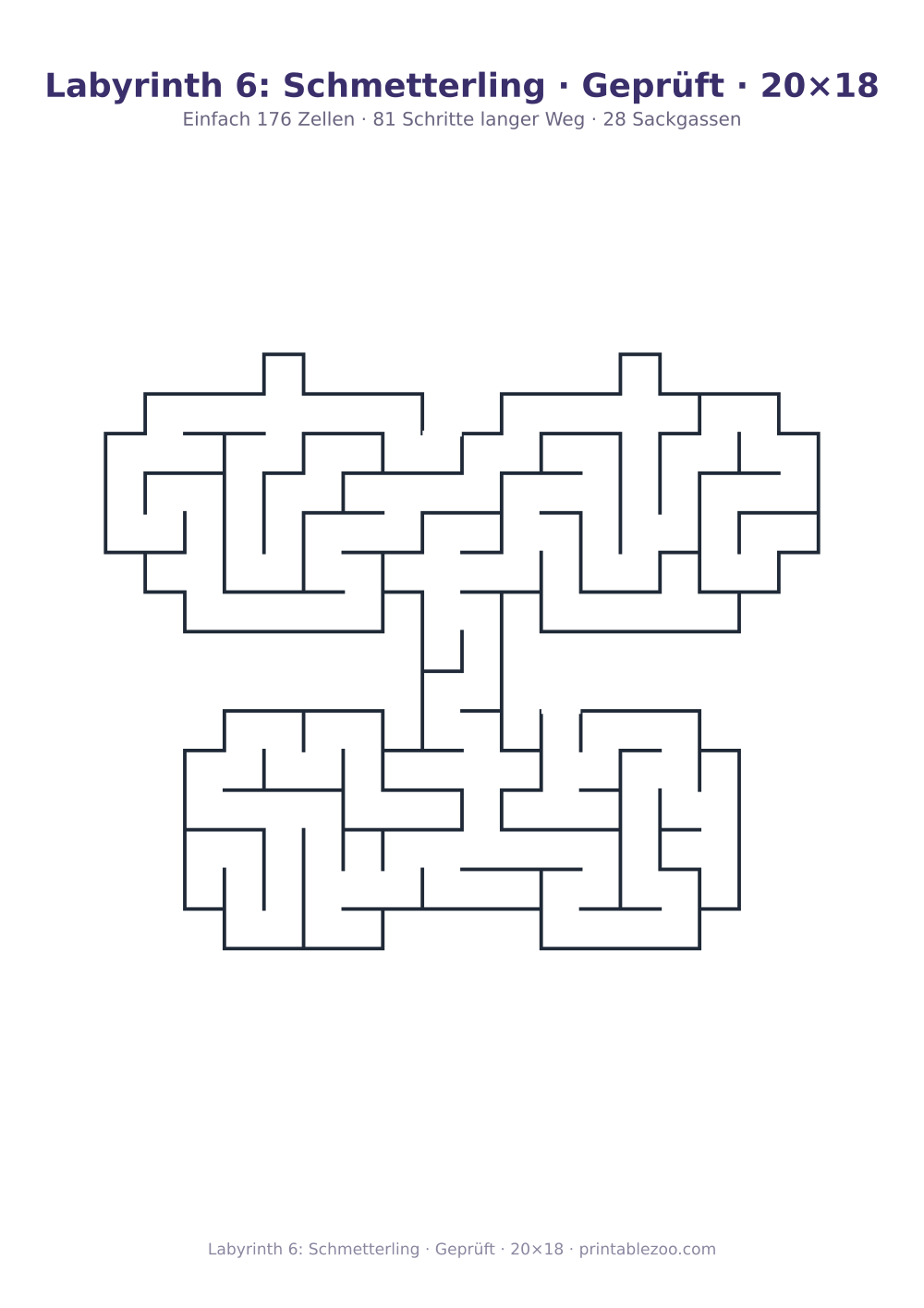 Labyrinth 6: Schmetterling · Geprüft · 20×18 als druckfertige Vorschau, Katalognummer 154201