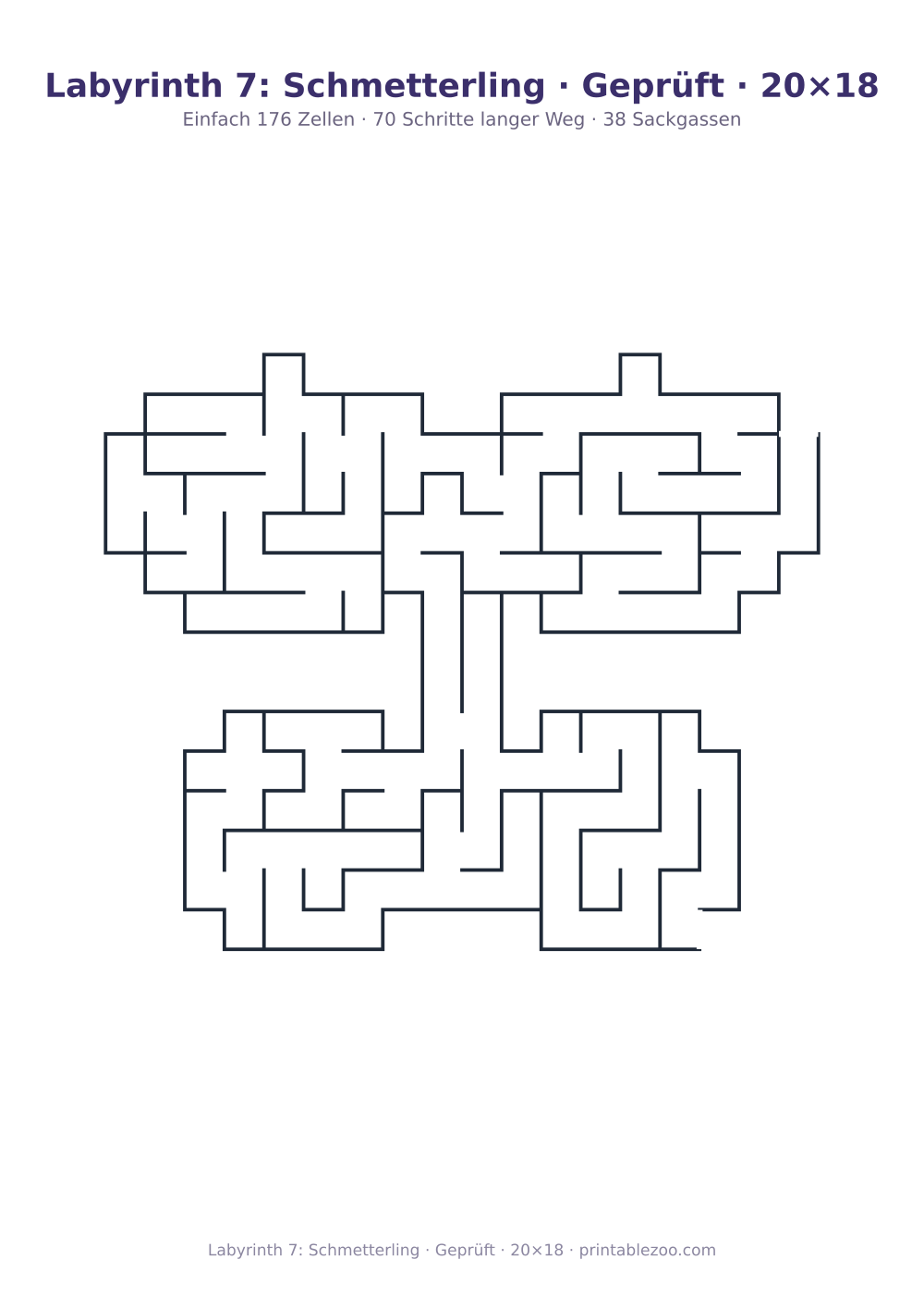 Labyrinth 7: Schmetterling · Geprüft · 20×18 als druckfertige Vorschau, Katalognummer 154202