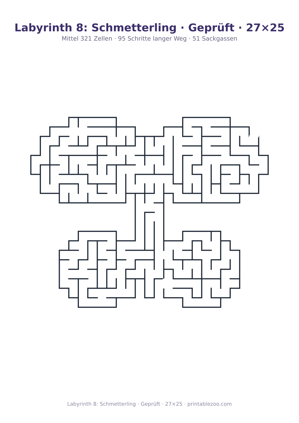 Labyrinth 8: Schmetterling · Geprüft · 27×25 als druckfertige Vorschau, Katalognummer 154211