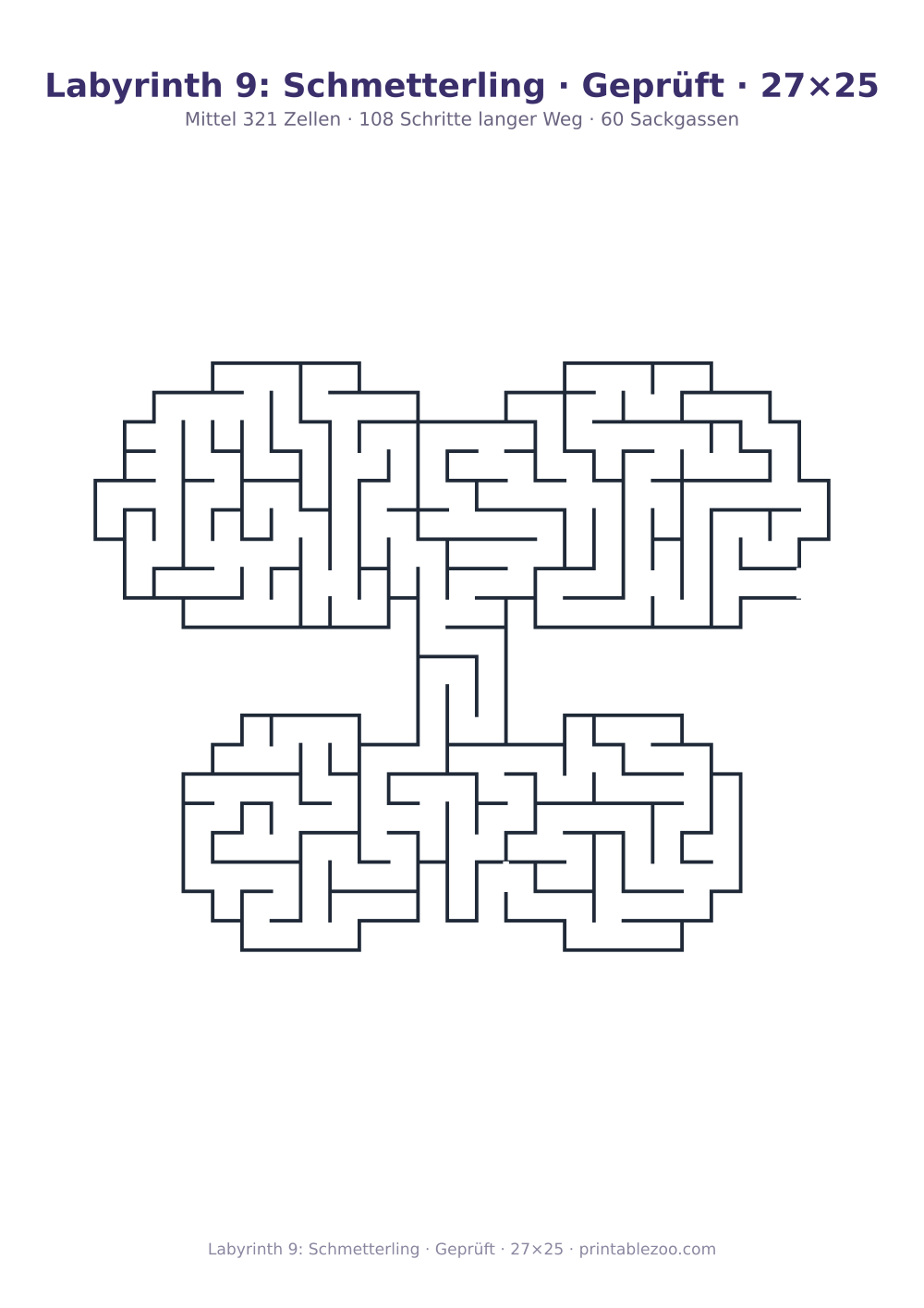 Labyrinth 9: Schmetterling · Geprüft · 27×25 als druckfertige Vorschau, Katalognummer 154212
