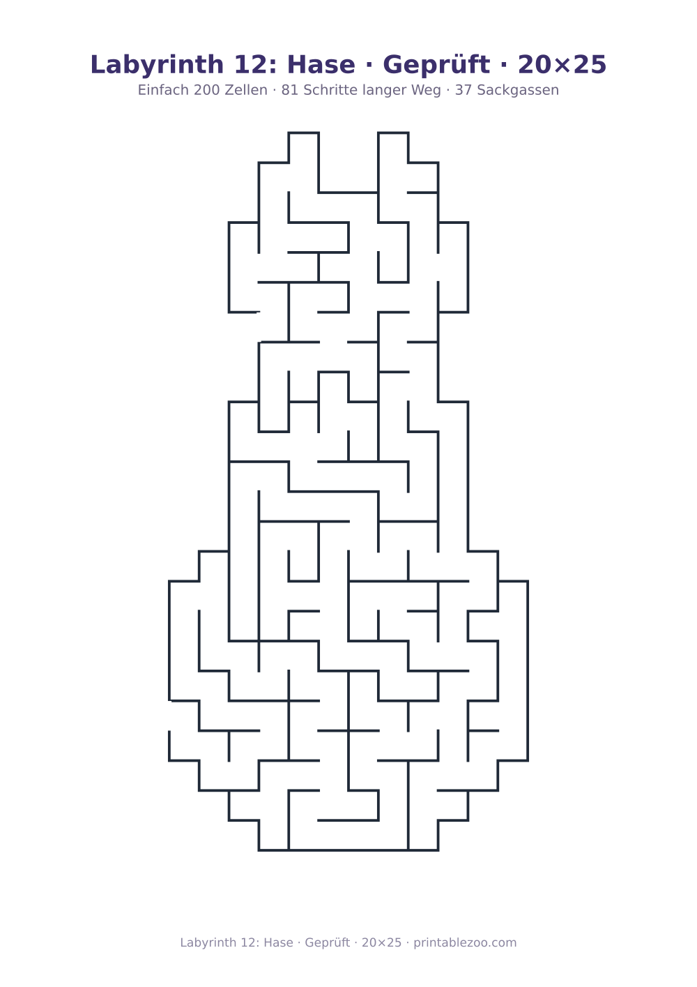 Labyrinth 12: Hase · Geprüft · 20×25 als druckfertige Vorschau, Katalognummer 154302