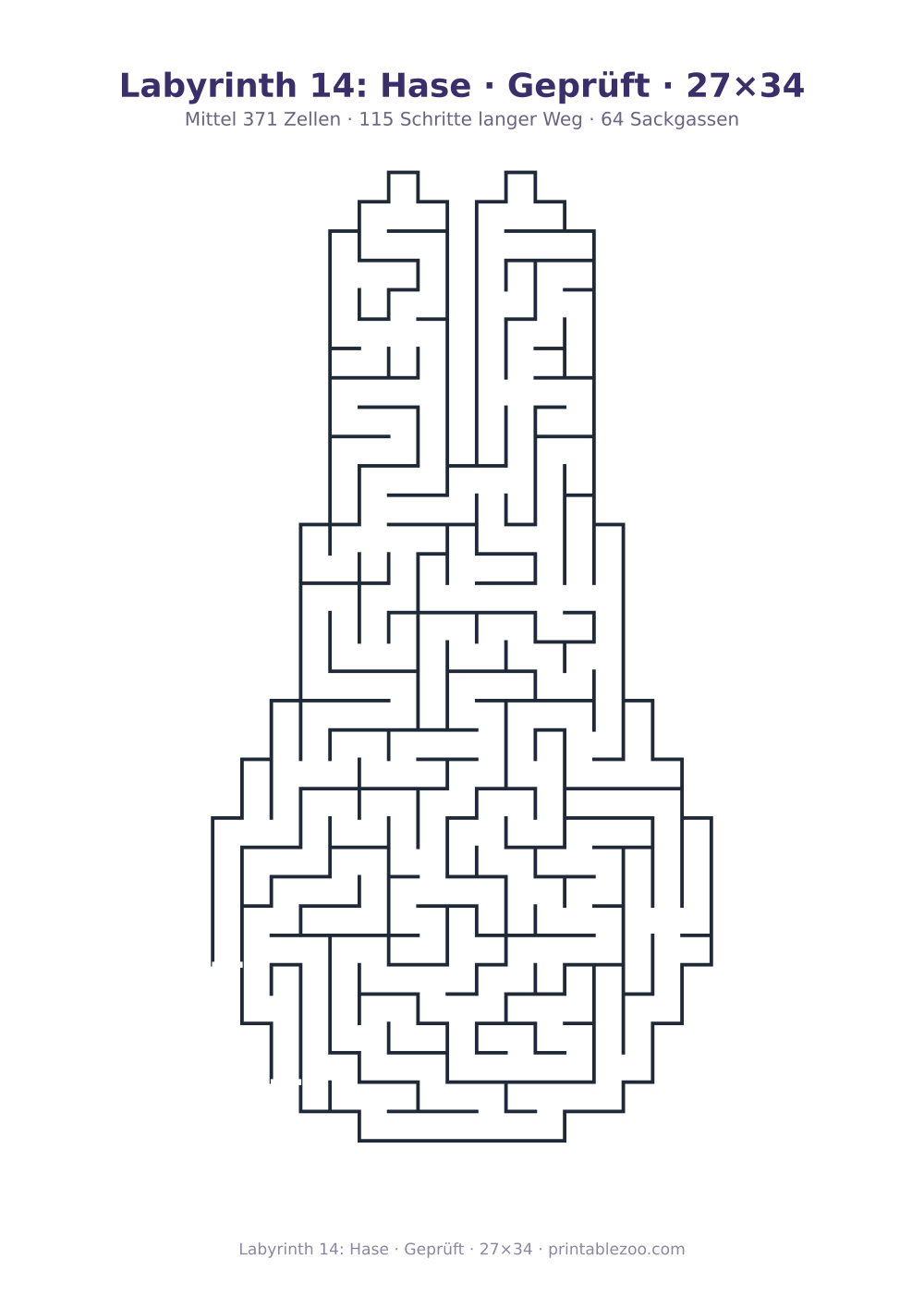 Labyrinth 14: Hase · Geprüft · 27×34 als druckfertige Vorschau, Katalognummer 154312