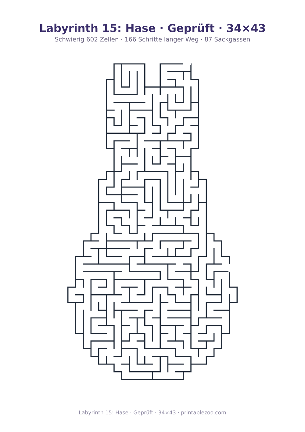Labyrinth 15: Hase · Geprüft · 34×43 als druckfertige Vorschau, Katalognummer 154321