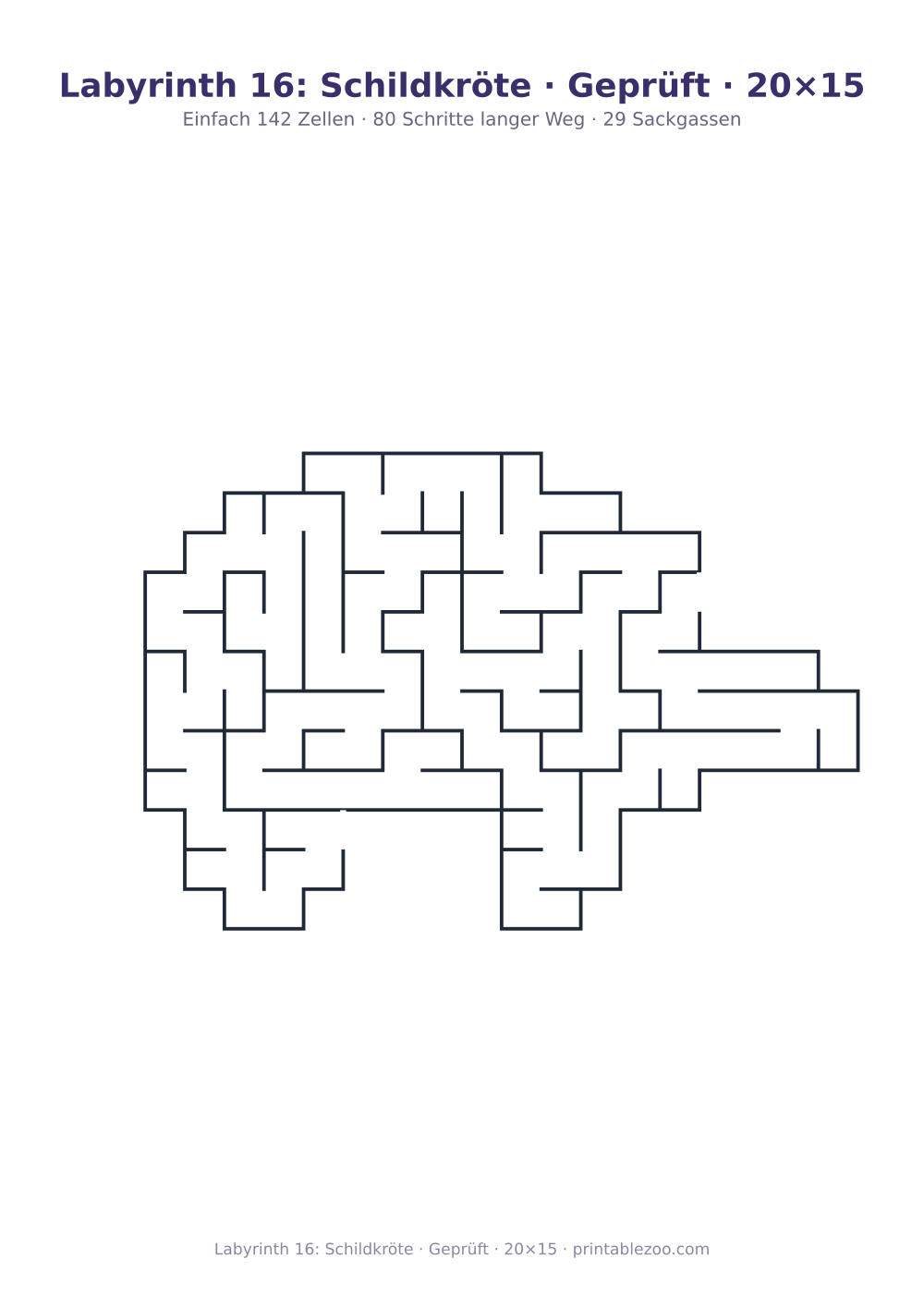 Labyrinth 16: Schildkröte · Geprüft · 20×15 als druckfertige Vorschau, Katalognummer 154401