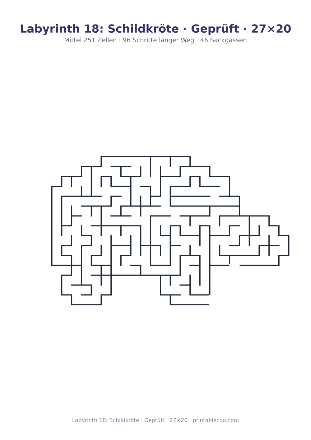 Labyrinth 18: Schildkröte · Geprüft · 27×20 als druckfertige Vorschau, Katalognummer 154411