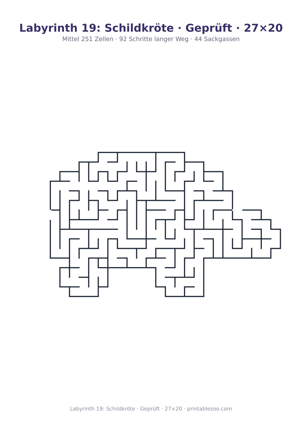 Labyrinth 19: Schildkröte · Geprüft · 27×20 als druckfertige Vorschau, Katalognummer 154412