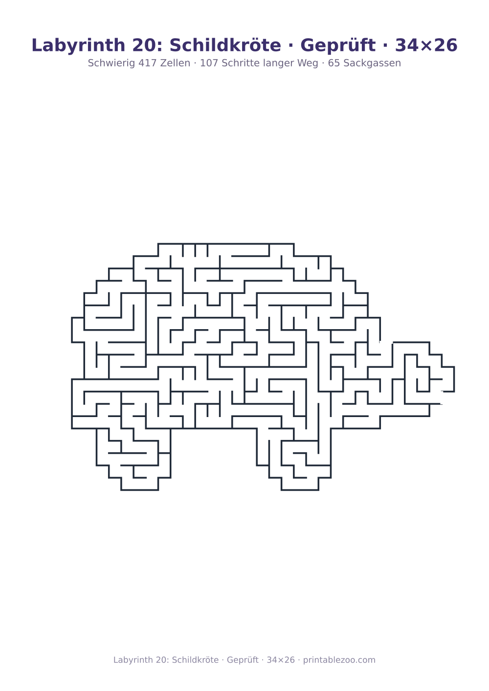 Labyrinth 20: Schildkröte · Geprüft · 34×26 als druckfertige Vorschau, Katalognummer 154421