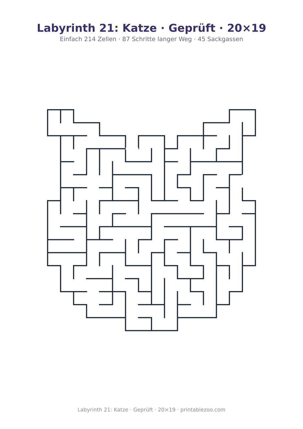 Labyrinth 21: Katze · Geprüft · 20×19 als druckfertige Vorschau, Katalognummer 154501