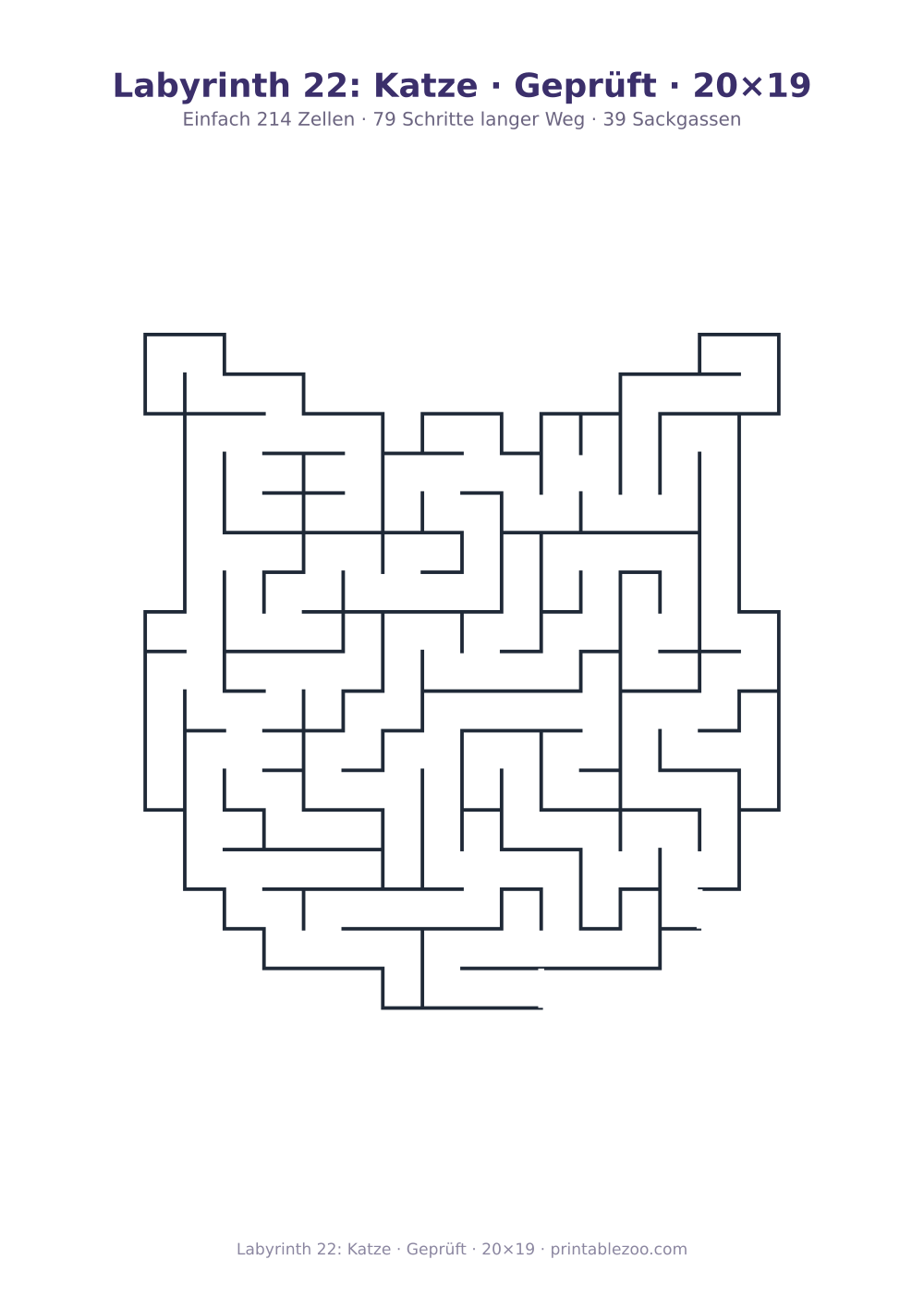 Labyrinth 22: Katze · Geprüft · 20×19 als druckfertige Vorschau, Katalognummer 154502