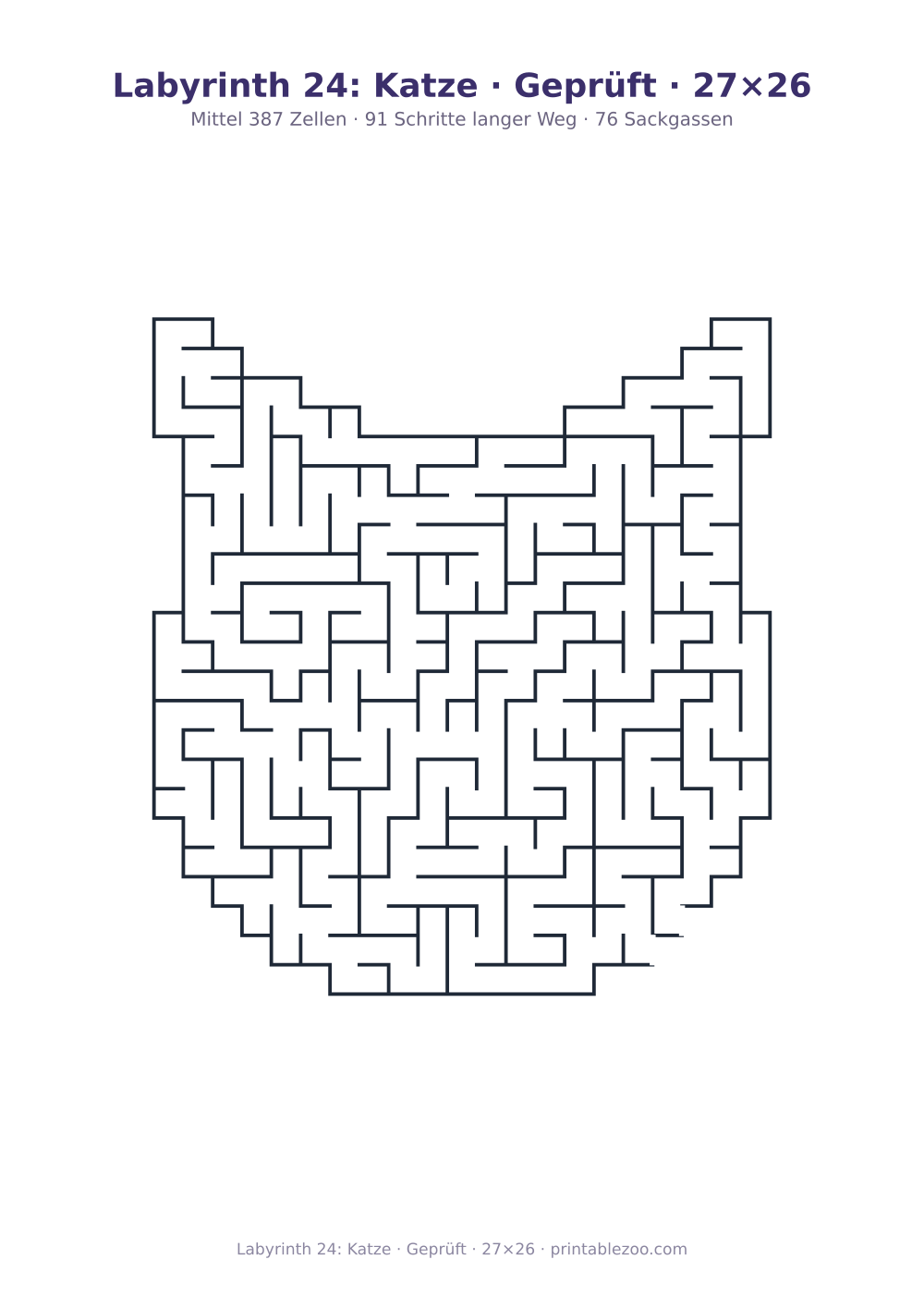 Labyrinth 24: Katze · Geprüft · 27×26 als druckfertige Vorschau, Katalognummer 154512