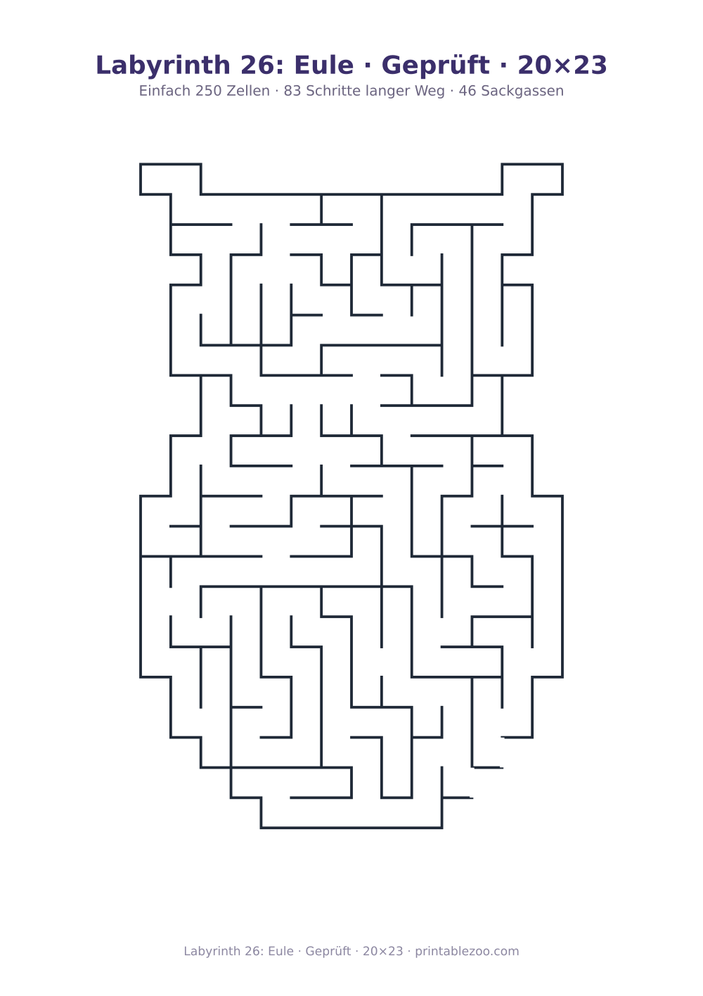 Labyrinth 26: Eule · Geprüft · 20×23 als druckfertige Vorschau, Katalognummer 154601