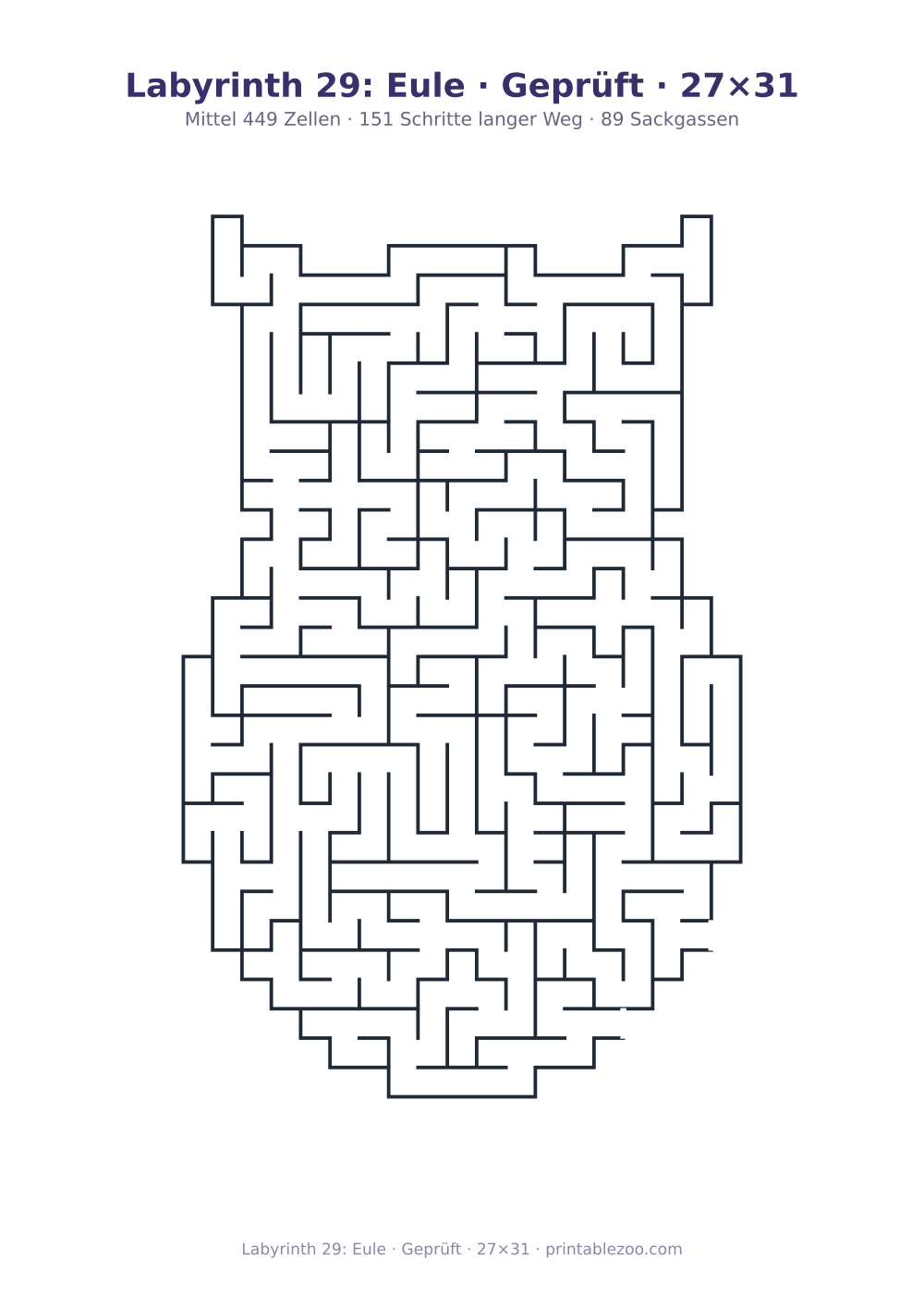 Labyrinth 29: Eule · Geprüft · 27×31 als druckfertige Vorschau, Katalognummer 154612