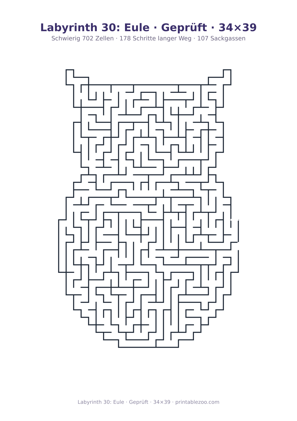 Labyrinth 30: Eule · Geprüft · 34×39 als druckfertige Vorschau, Katalognummer 154621