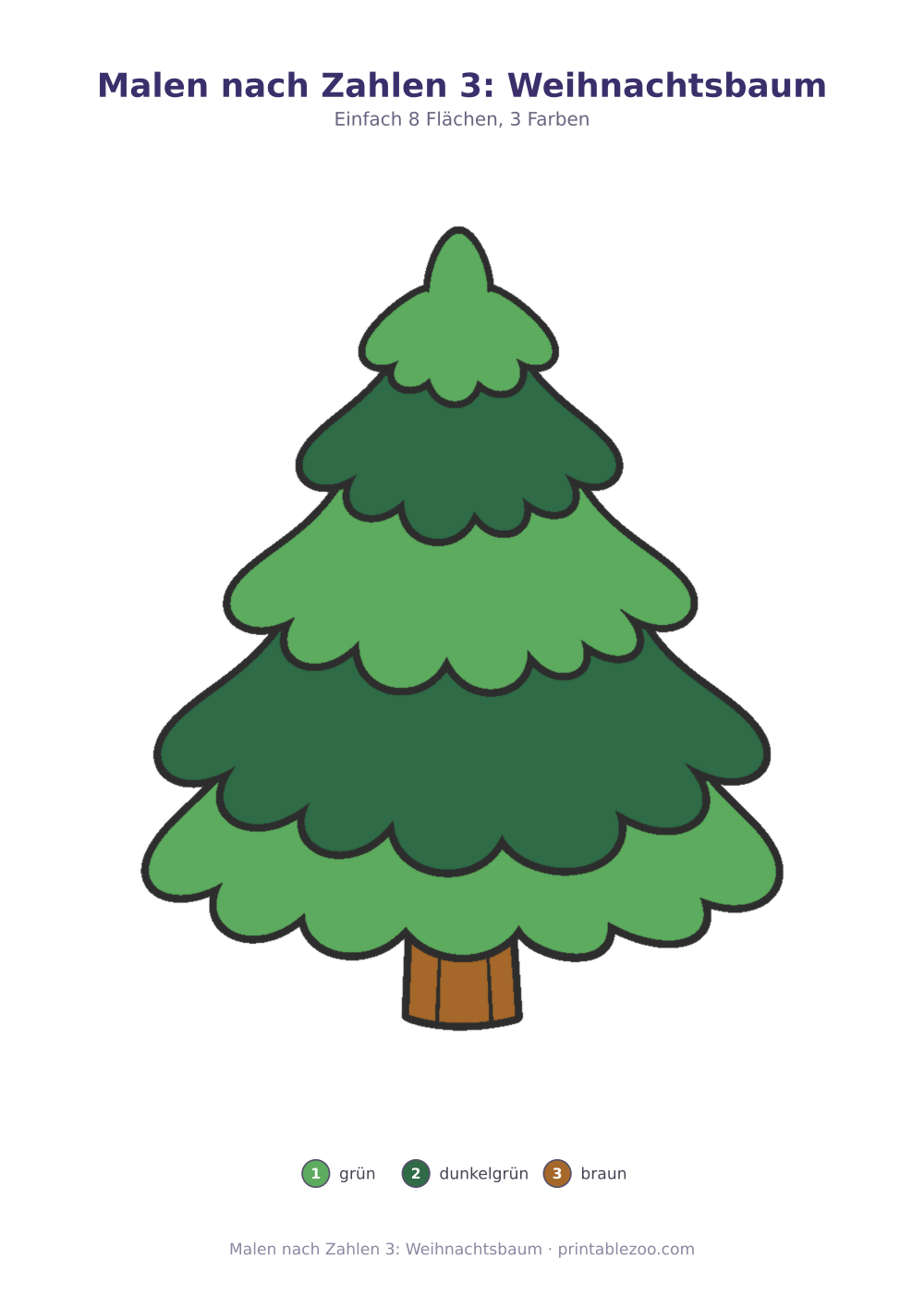 Malen nach Zahlen 3: Weihnachtsbaum als druckfertige Vorschau, Katalognummer 820103