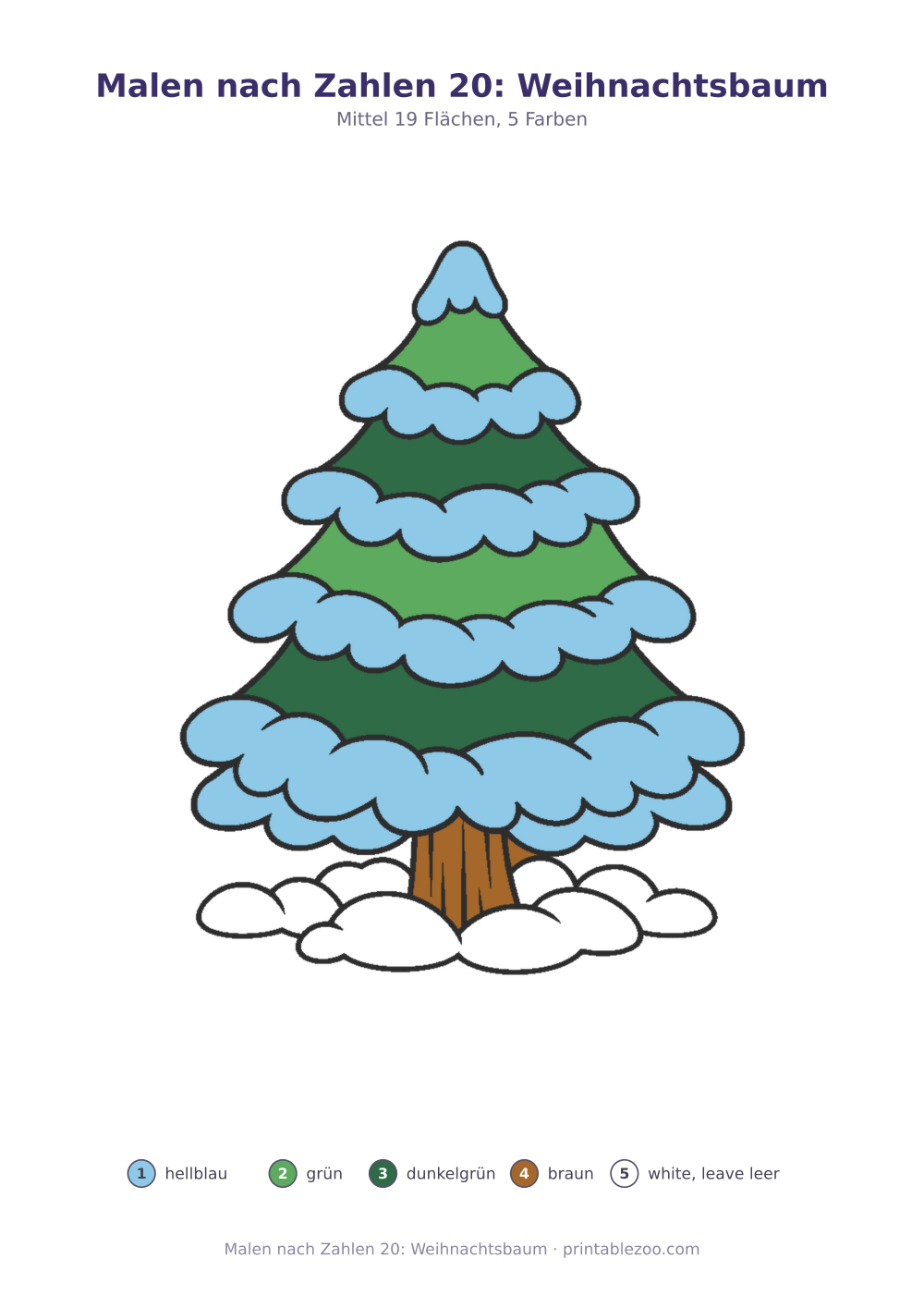 Malen nach Zahlen 20: Weihnachtsbaum als druckfertige Vorschau, Katalognummer 820120