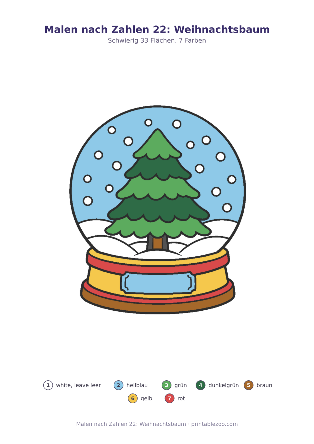 Malen nach Zahlen 22: Weihnachtsbaum als druckfertige Vorschau, Katalognummer 820122