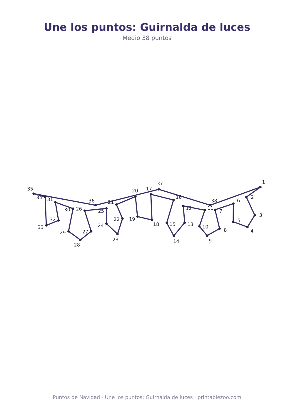 Une los puntos: Guirnalda de luces