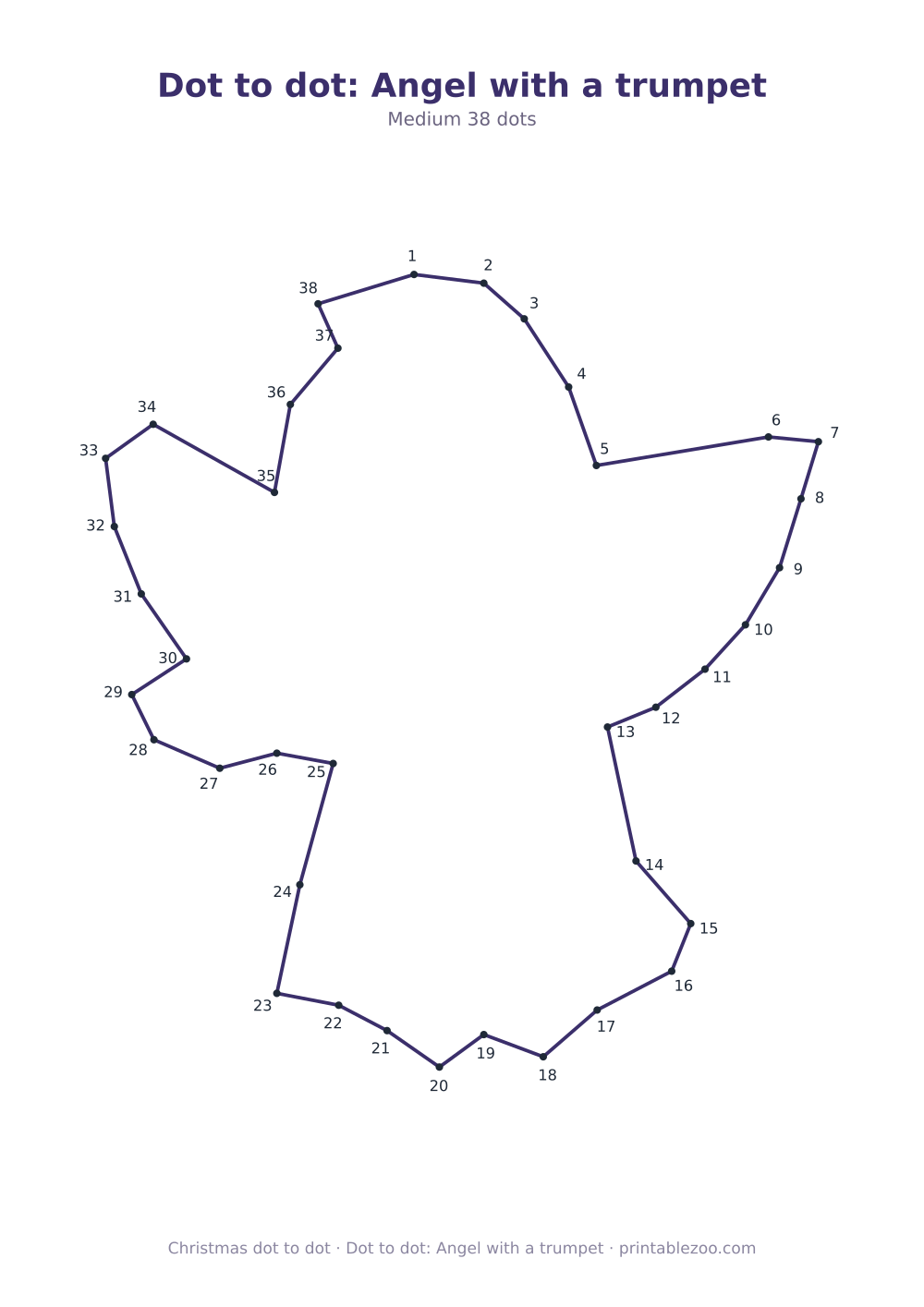 Dot to dot: Angel with a trumpet