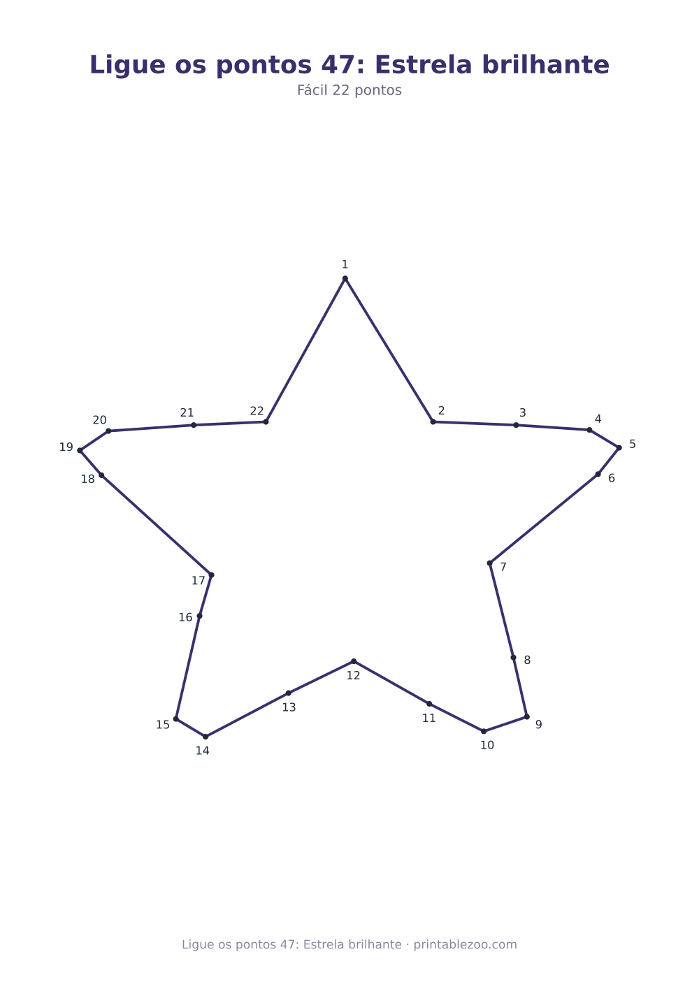 Prévia pronta para imprimir: Ligue os pontos 47: Estrela brilhante, catálogo nº 165501 Passatempo nº 165501.