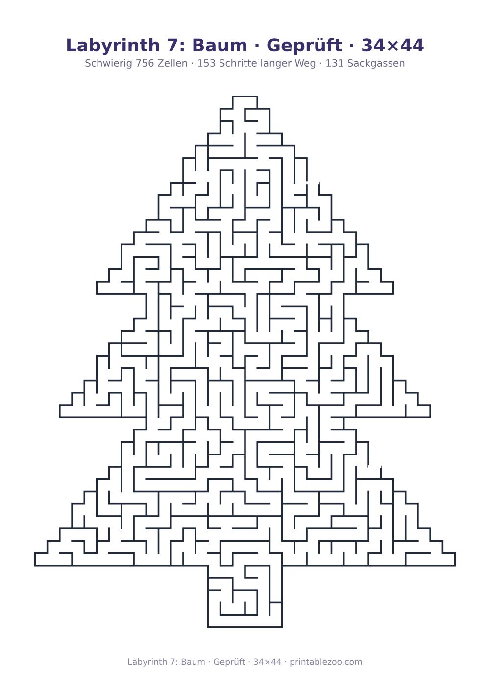 Labyrinth 7: Baum · Geprüft · 34×44 als druckfertige Vorschau, Katalognummer 157122