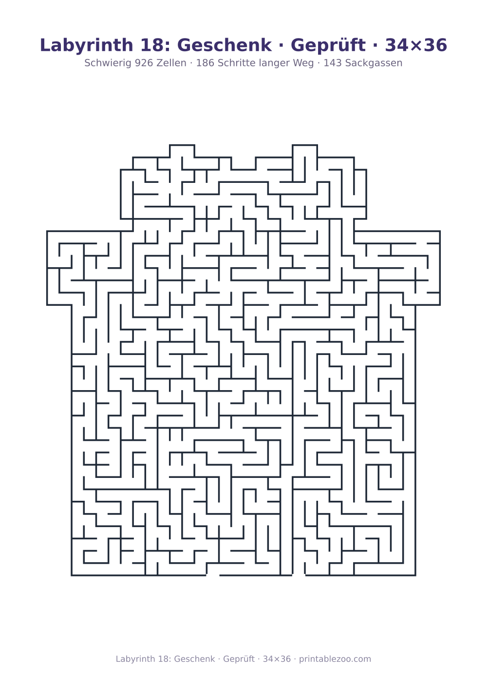 Labyrinth 18: Geschenk · Geprüft · 34×36 als druckfertige Vorschau, Katalognummer 157321