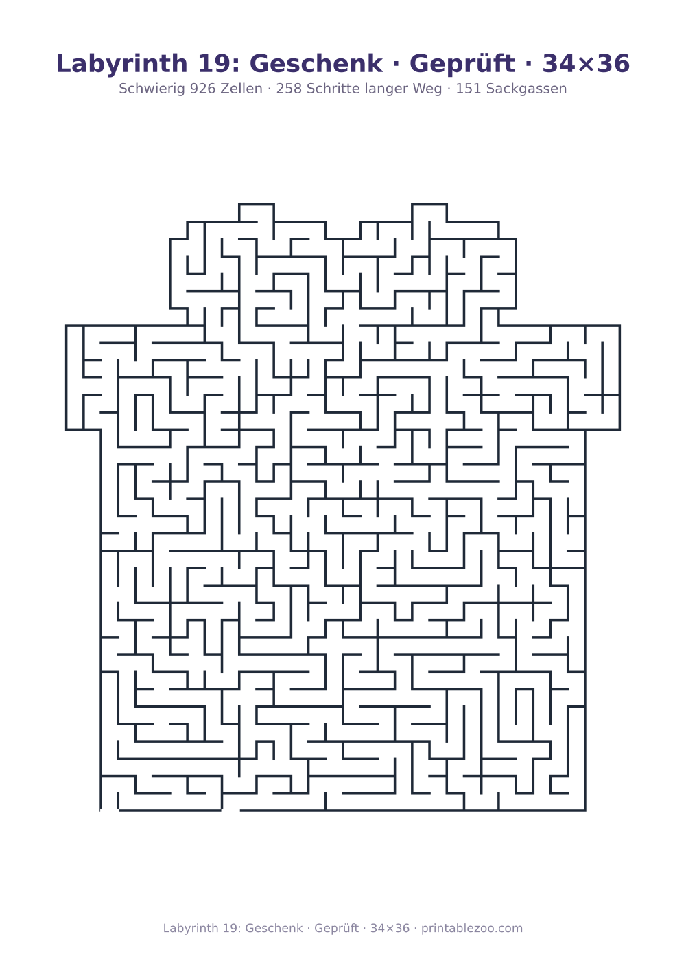 Labyrinth 19: Geschenk · Geprüft · 34×36 als druckfertige Vorschau, Katalognummer 157322