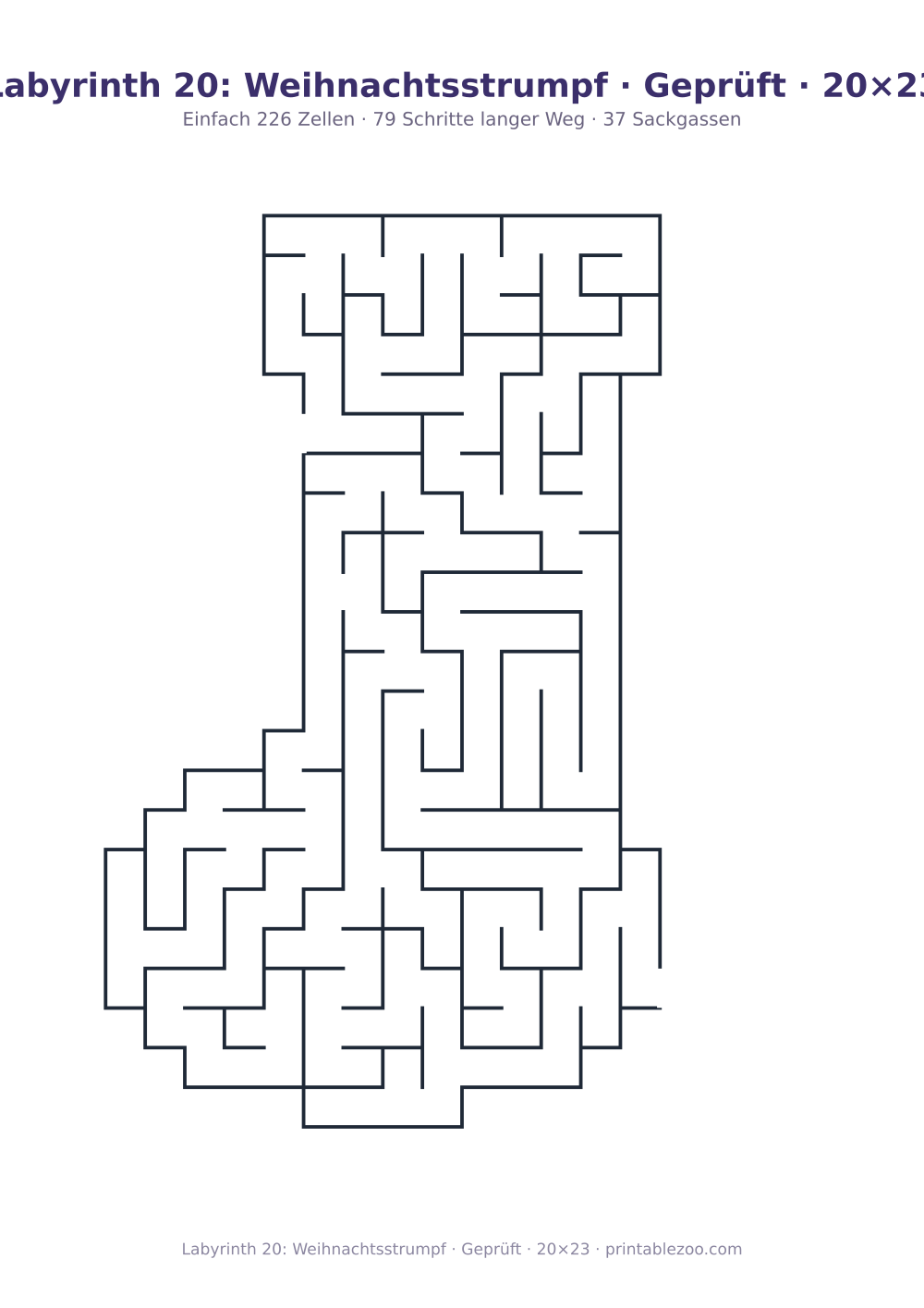 Labyrinth 20: Weihnachtsstrumpf · Geprüft · 20×23 als druckfertige Vorschau, Katalognummer 157401