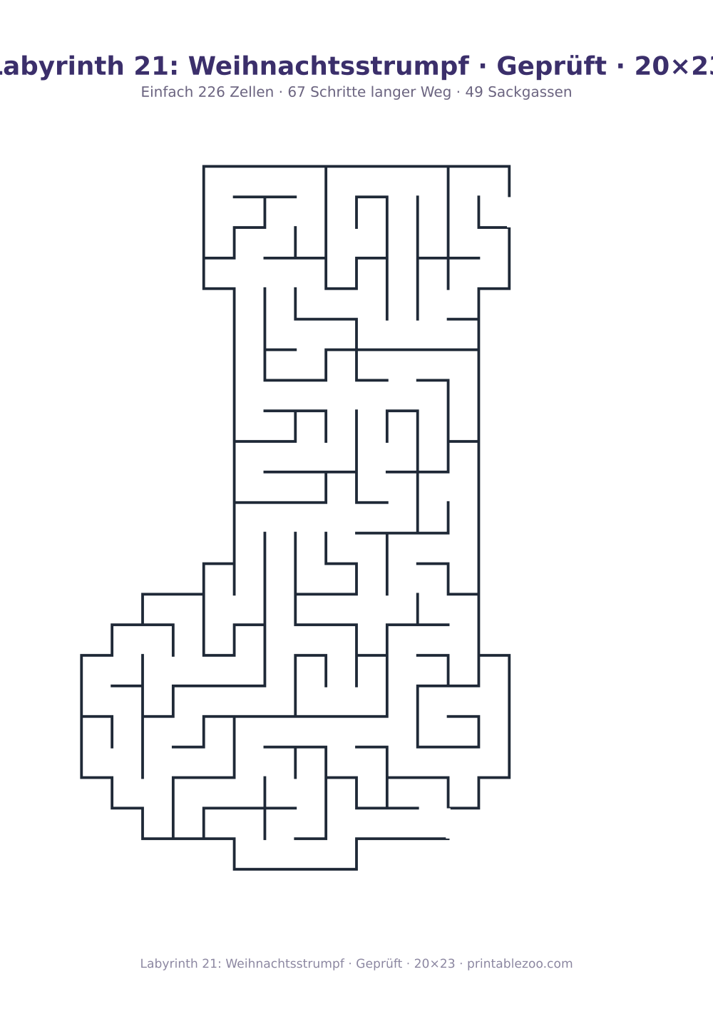 Labyrinth 21: Weihnachtsstrumpf · Geprüft · 20×23 als druckfertige Vorschau, Katalognummer 157402