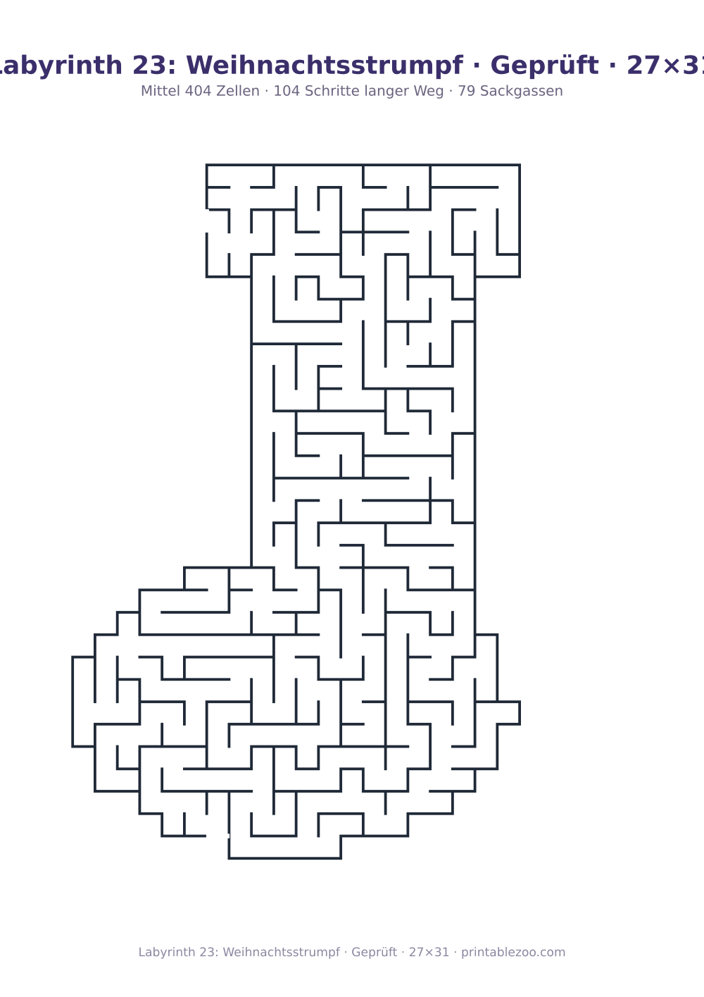 Labyrinth 23: Weihnachtsstrumpf · Geprüft · 27×31 als druckfertige Vorschau, Katalognummer 157412