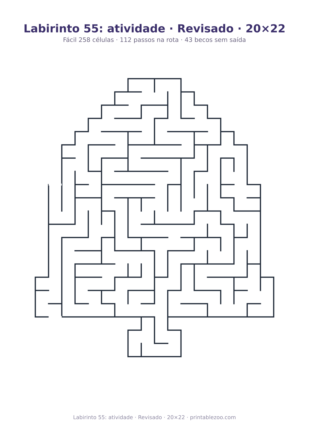 Prévia pronta para imprimir: Labirinto 55: atividade · Revisado · 20×22, catálogo nº 164501 Passatempo nº 164501.