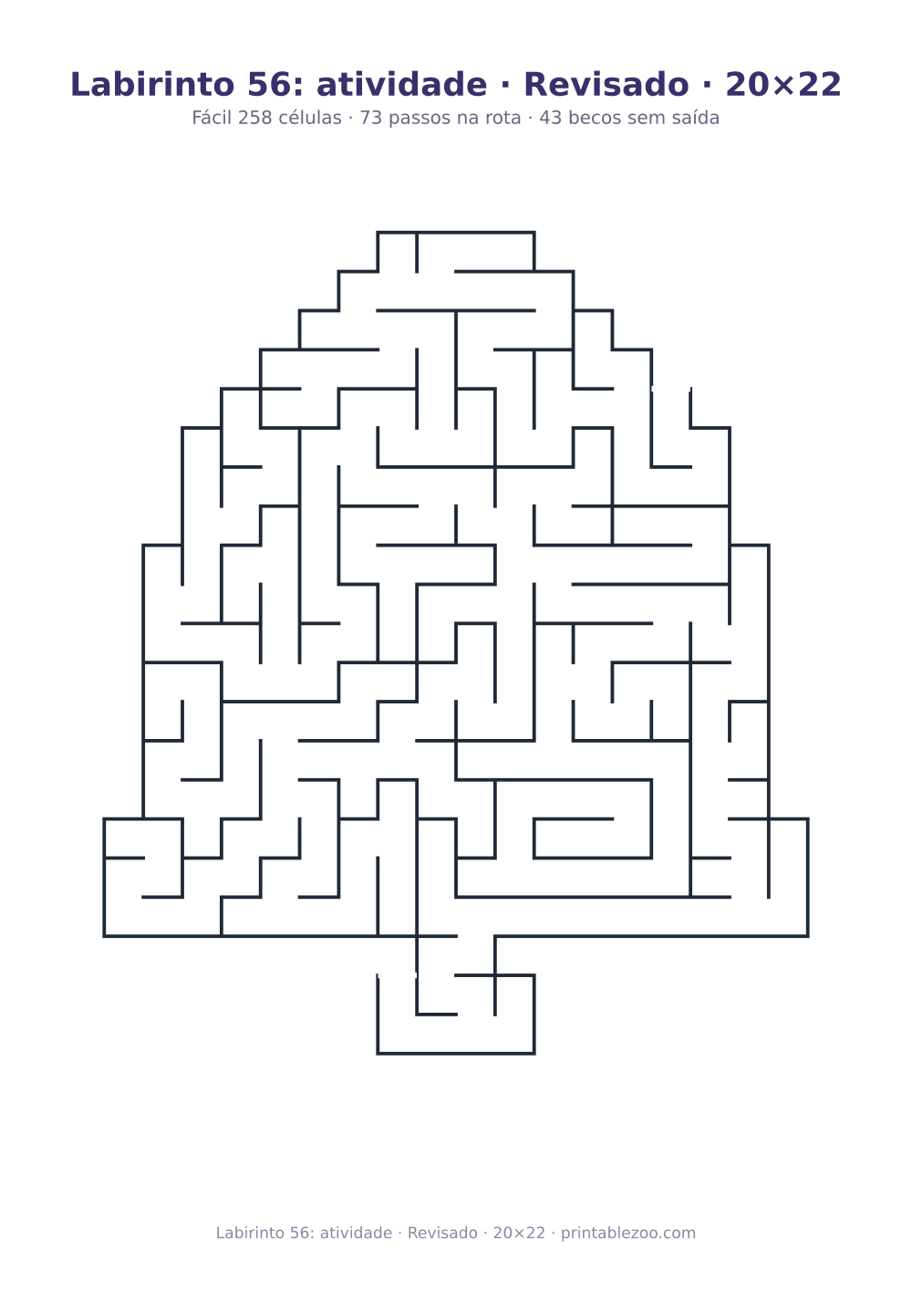 Prévia pronta para imprimir: Labirinto 56: atividade · Revisado · 20×22, catálogo nº 164502 Passatempo nº 164502.
