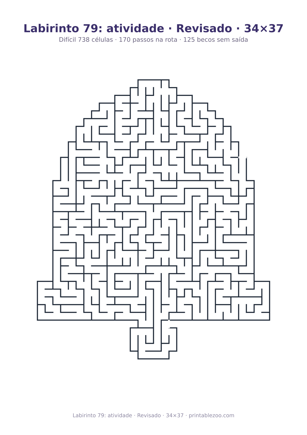 Prévia pronta para imprimir: Labirinto 79: atividade · Revisado · 34×37, catálogo nº 164741 Passatempo nº 164741.