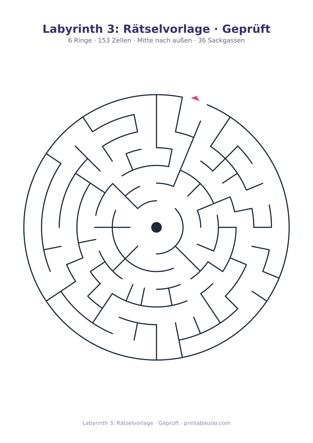 Labyrinth 3: Rätselvorlage · Geprüft als druckfertige Vorschau, Katalognummer 155103