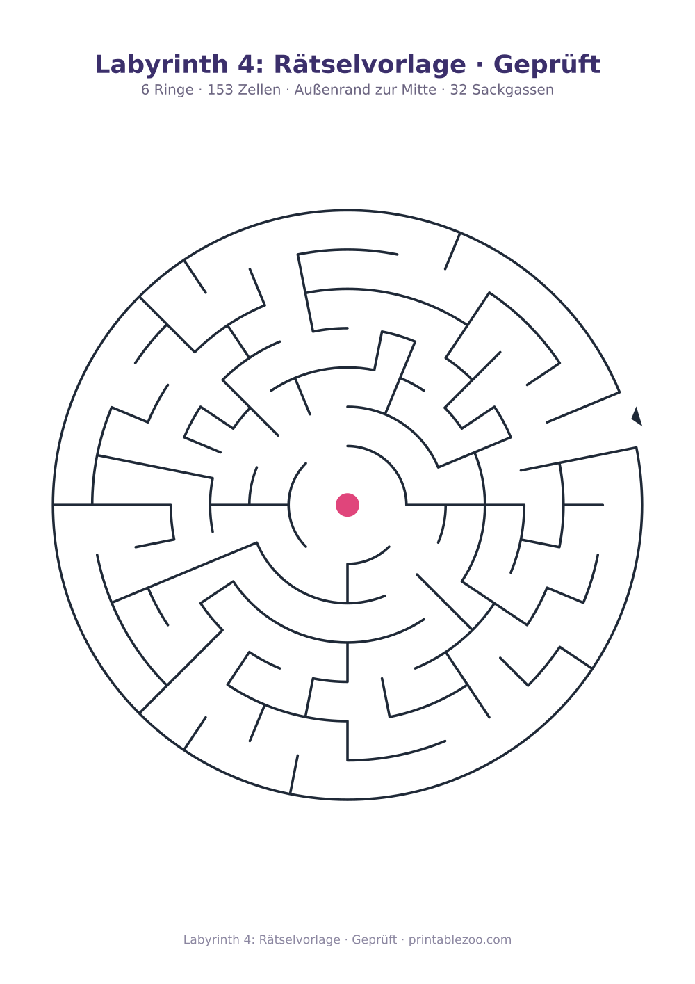 Labyrinth 4: Rätselvorlage · Geprüft als druckfertige Vorschau, Katalognummer 155104