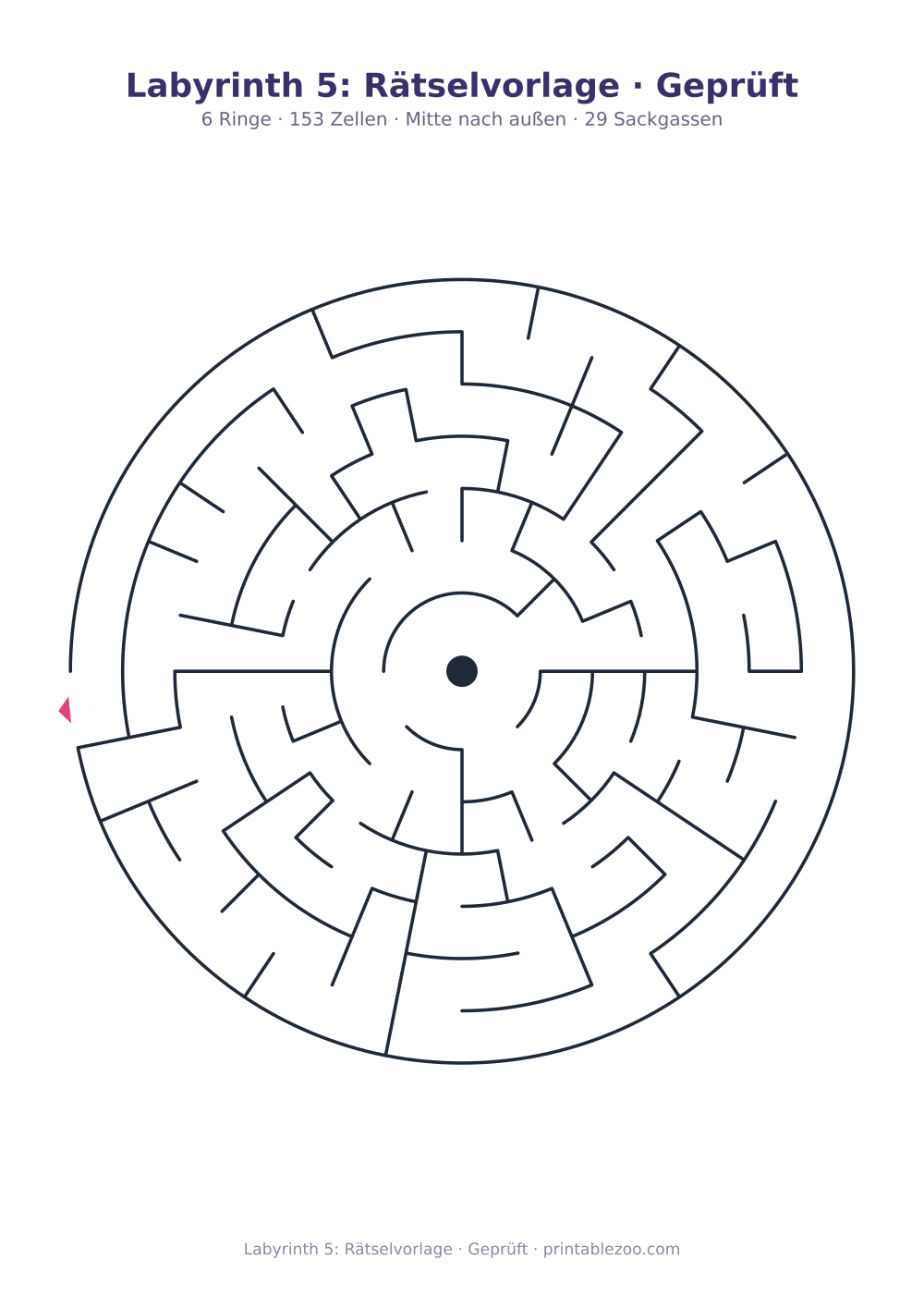 Labyrinth 5: Rätselvorlage · Geprüft als druckfertige Vorschau, Katalognummer 155105