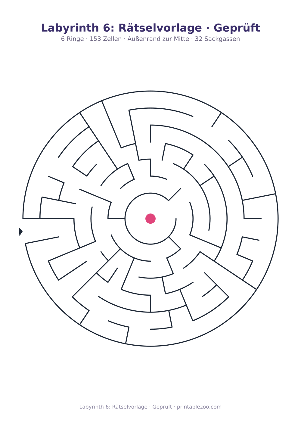 Labyrinth 6: Rätselvorlage · Geprüft als druckfertige Vorschau, Katalognummer 155106