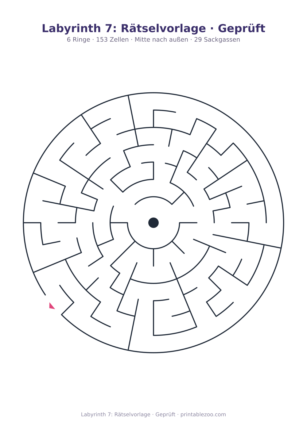 Labyrinth 7: Rätselvorlage · Geprüft als druckfertige Vorschau, Katalognummer 155107