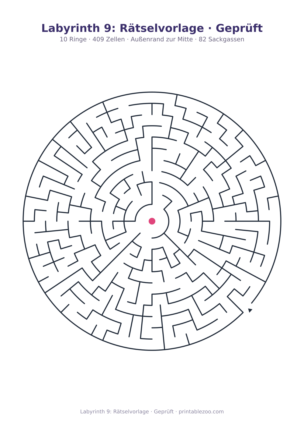 Labyrinth 9: Rätselvorlage · Geprüft als druckfertige Vorschau, Katalognummer 155202