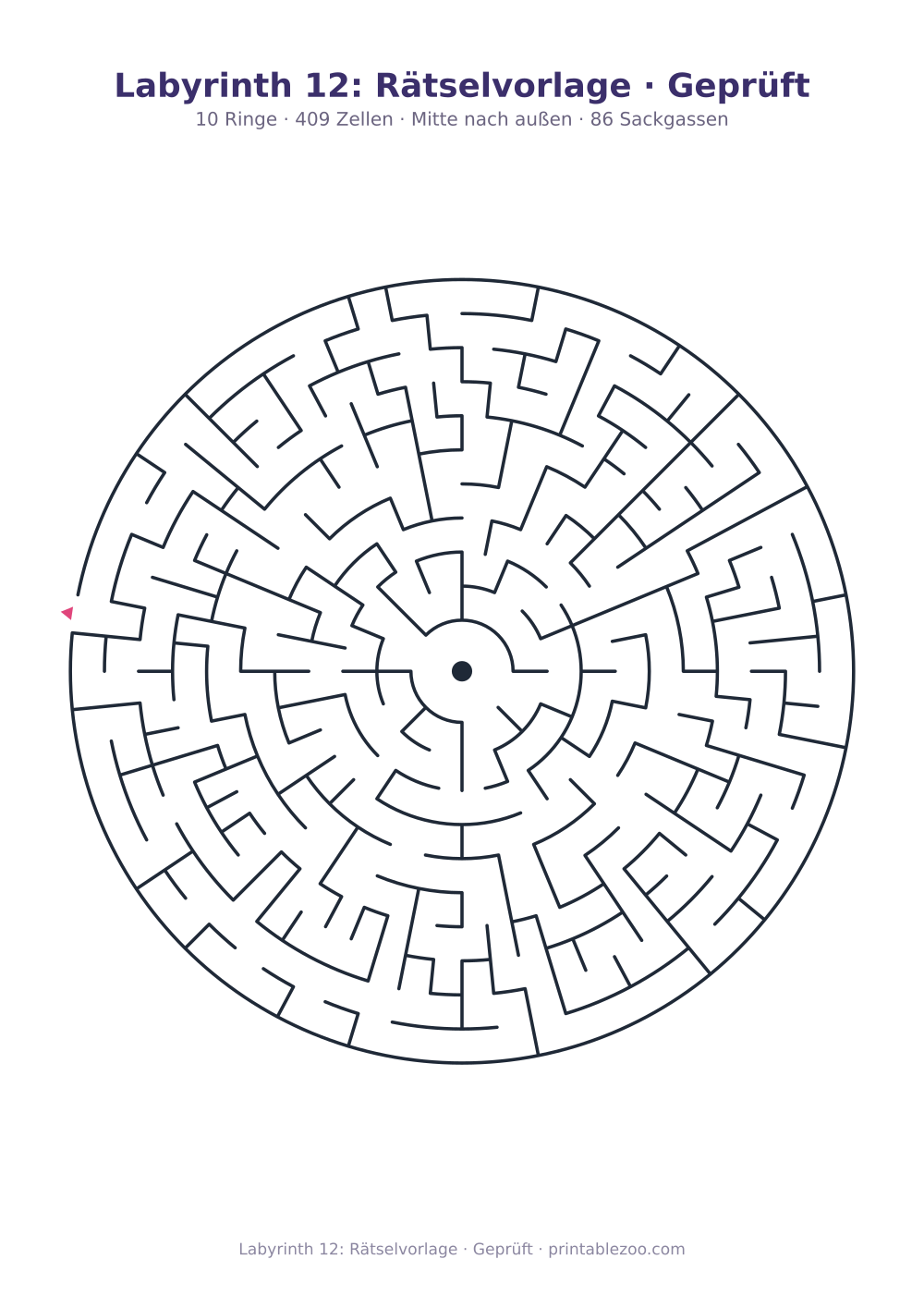 Labyrinth 12: Rätselvorlage · Geprüft als druckfertige Vorschau, Katalognummer 155205