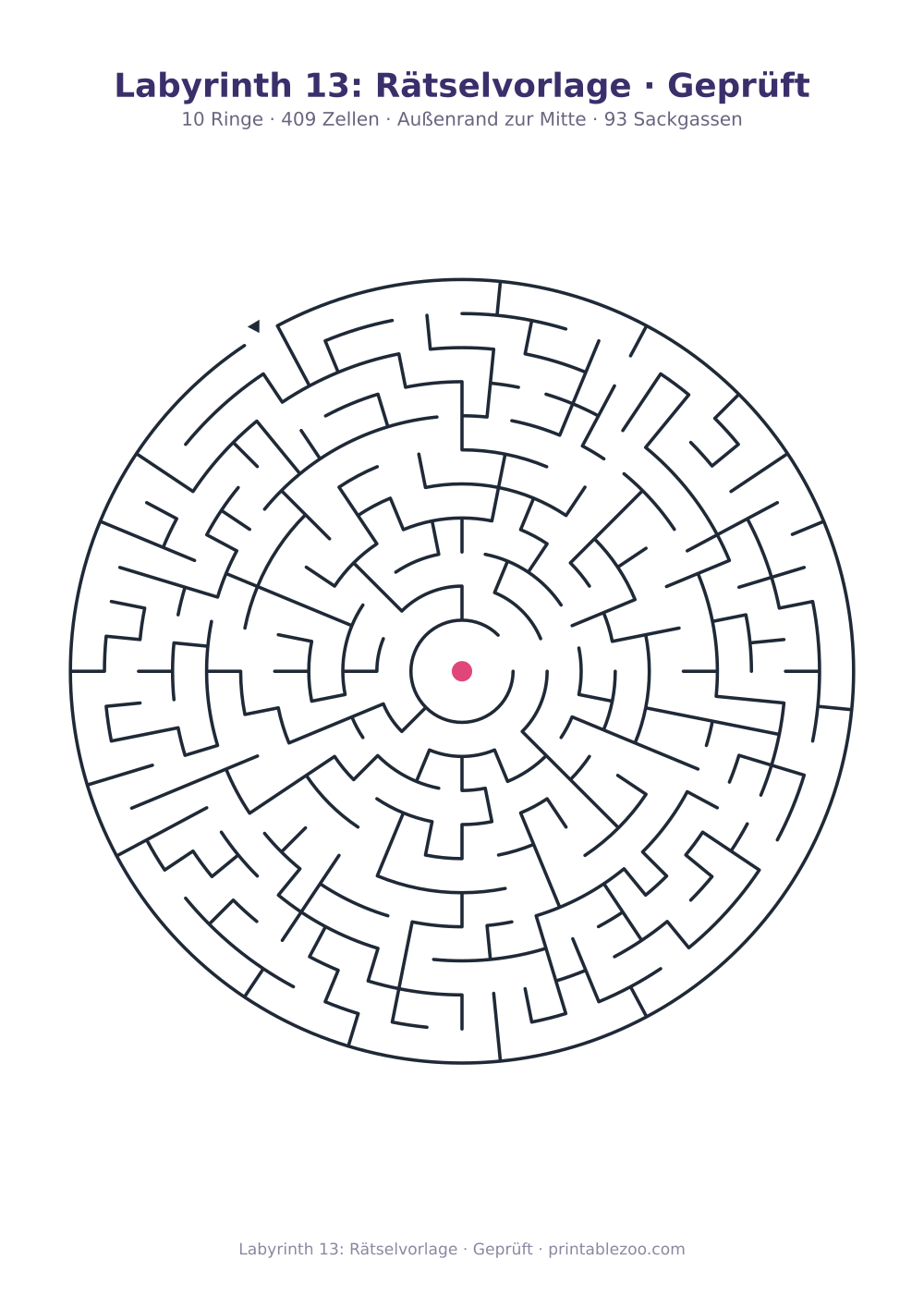 Labyrinth 13: Rätselvorlage · Geprüft als druckfertige Vorschau, Katalognummer 155206