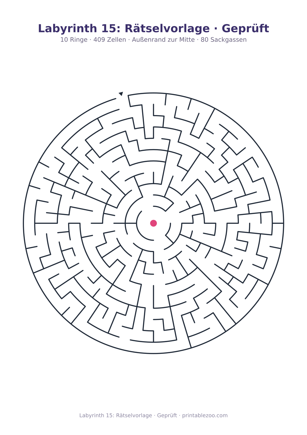 Labyrinth 15: Rätselvorlage · Geprüft als druckfertige Vorschau, Katalognummer 155208