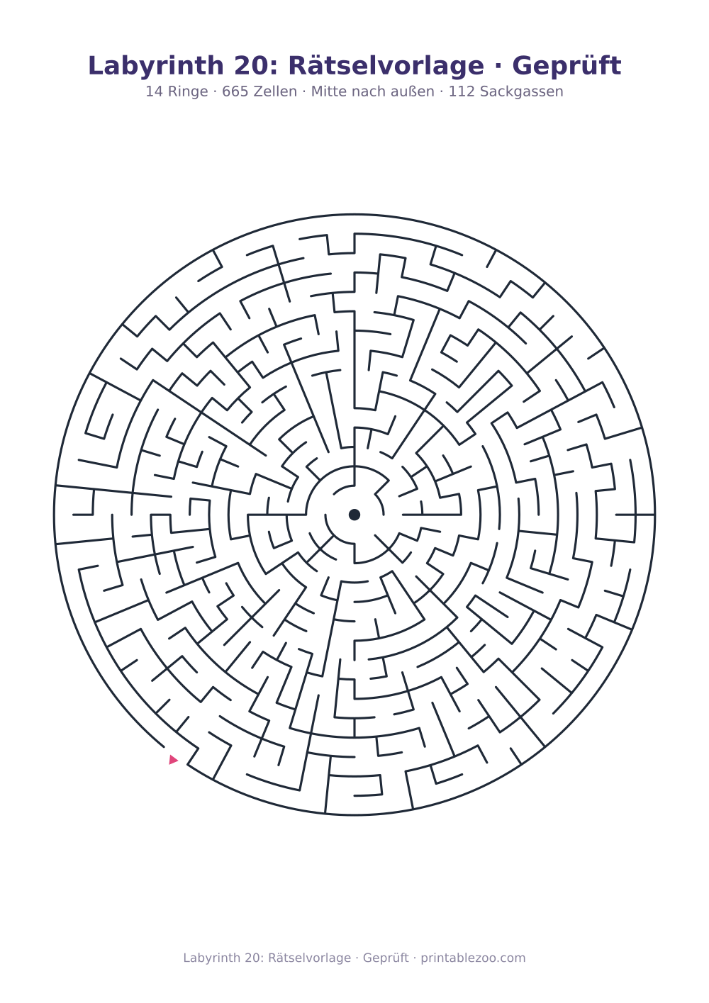 Labyrinth 20: Rätselvorlage · Geprüft als druckfertige Vorschau, Katalognummer 155305