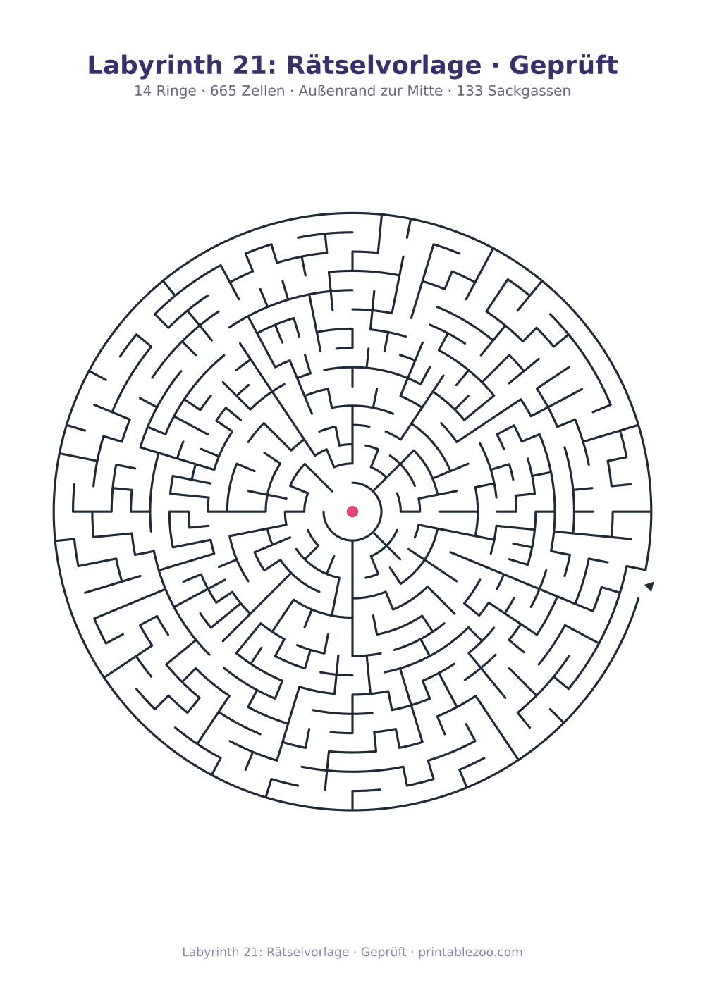 Labyrinth 21: Rätselvorlage · Geprüft als druckfertige Vorschau, Katalognummer 155306