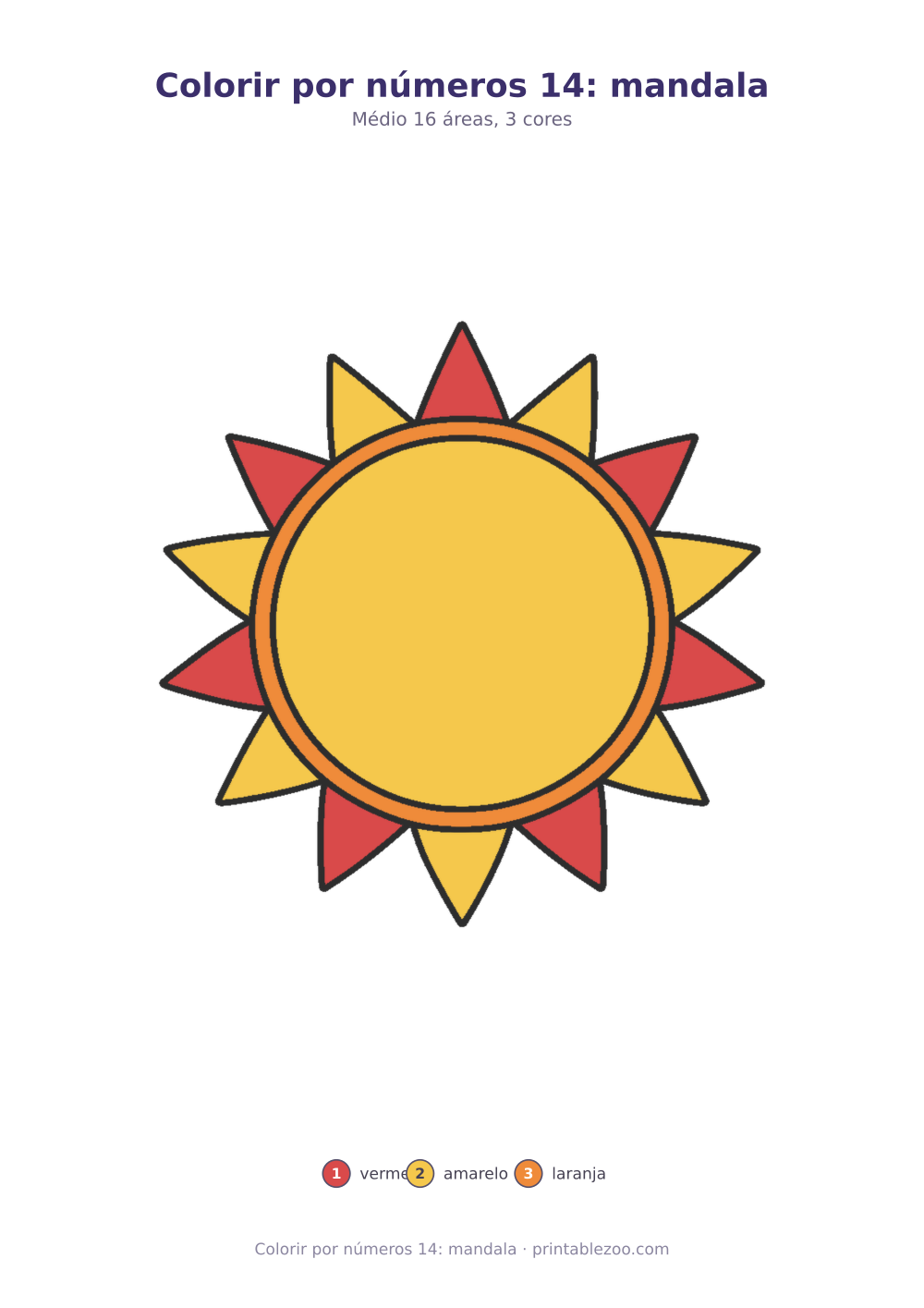Prévia pronta para imprimir: Colorir por números 14: mandala, catálogo nº 800114