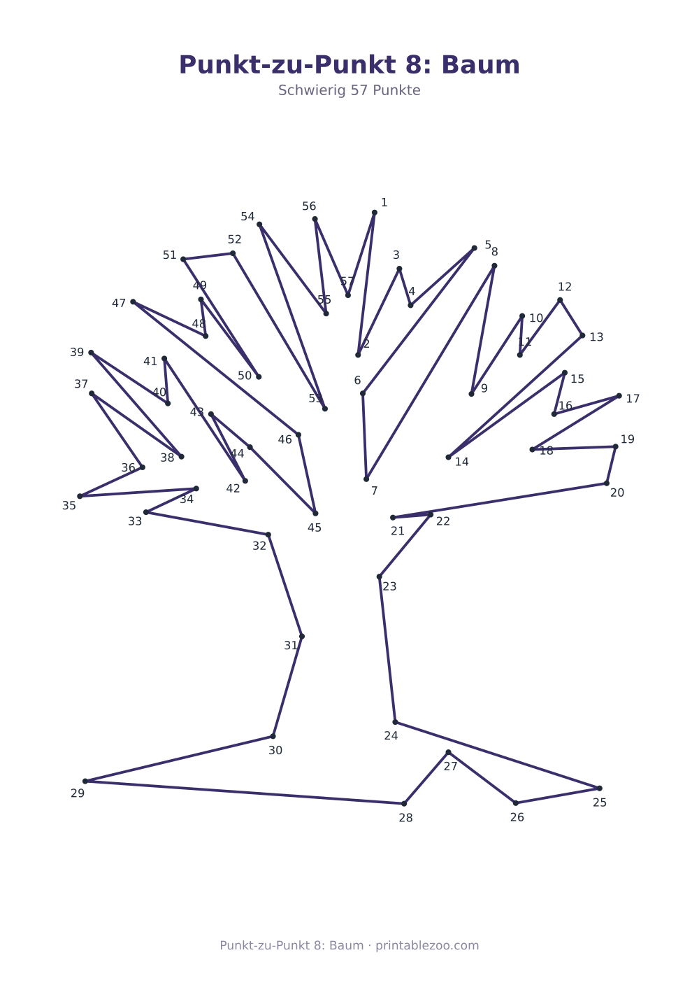 Punkt-zu-Punkt 8: Baum als druckfertige Vorschau, Katalognummer 270202 Rätsel Nr. 270202.